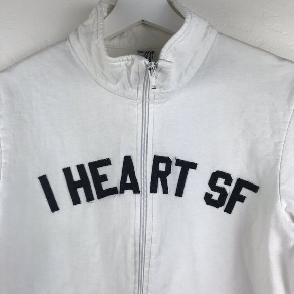 White 'I Heart SF' Zip-Up Hoodie - Picture 1 of 12